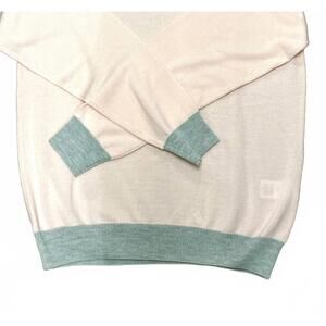 NEW EMANUEL BERG men's light gauge v-neck sweater in light pink